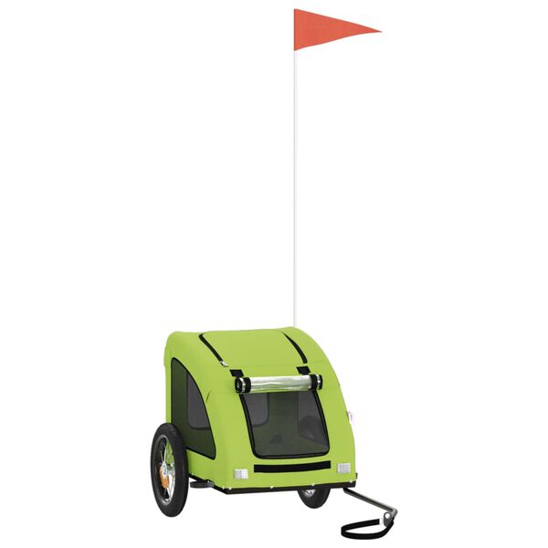 vidaXL Rimorchio da Bici per Animali Verde Oxford e Ferro
