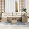 vidaXL Set di divani con cuscino 8 pcs Beige e Crema polyrattan
