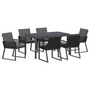 vidaXL Set da Pranzo per Giardino 7 pcs Antracite polyrattan