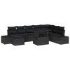vidaXL Set Divano da Giardino 9 pz Nero polyrattan