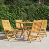 vidaXL Sedie da Giardino Pieghevoli 4pz 47x47x89cm Legno Massello Teak