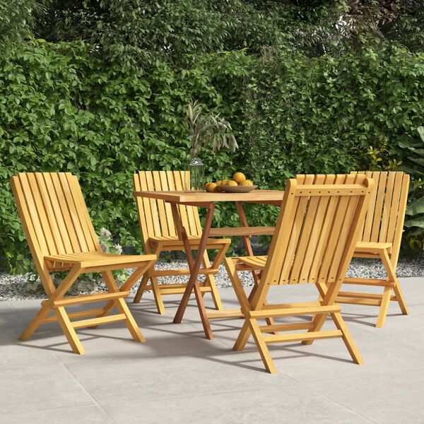 vidaXL Sedie da Giardino Pieghevoli 4pz 47x47x89cm Legno Massello Teak