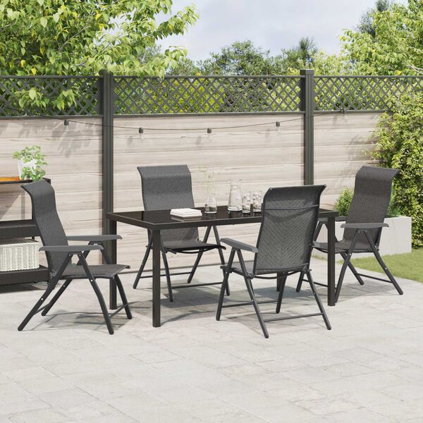 vidaXL Set da Pranzo per Giardino 5 pcs Grigio Poly Rattan
