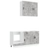 vidaXL Unit&agrave; Cucina PORTO 5 pz Grigio Cemento Legno ingegnerizzato