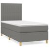 vidaXL Giroletto a Molle con Materasso Grigio Scuro 80x200 cm Tessuto