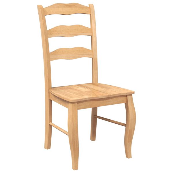 vidaXL Sedie da Pranzo 2 pz Naturale in Legno Massello di Hevea