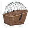 vidaXL Cestino Posteriore Bici e Copertura 55x31x36cm Salice Naturale