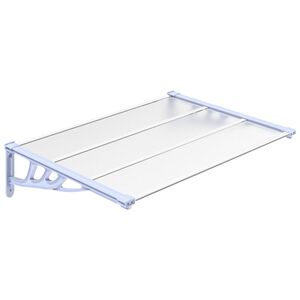 vidaXL Tettoia per Porta Grigio e Trasparente 122x90 cm Policarbonato
