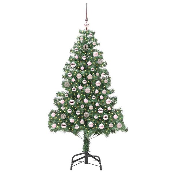 vidaXL Albero di Natale con 300 LED con supporto Verde 180 cm PVC