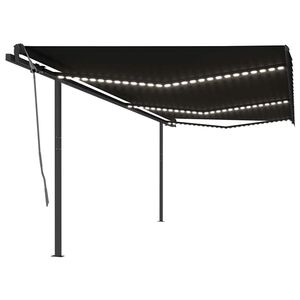 vidaXL Tenda da Sole Automatica con Sensore Vento e LED 6x3m Antracite