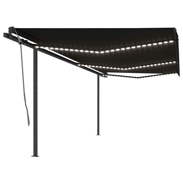 vidaXL Tenda da Sole Automatica con Sensore Vento e LED 6x3m Antracite
