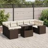 vidaXL Set Divani da Giardino 8 pz con Cuscini Marrone in Polyrattan
