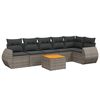 vidaXL Set Divani da Giardino 7 pz con Cuscini Grigio in Polyrattan