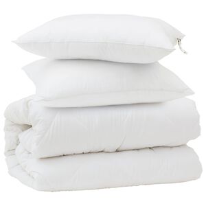 vidaXL Set di Piumoni 3 pcs Bianco Microfibra e Piuma d'Oca