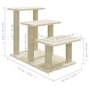 vidaXL Albero per Gatti con Tiragraffi in Sisal Crema 50,5 cm