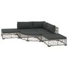 vidaXL Set Divani da Giardino 6 pz con Cuscini in Polyrattan Grigio