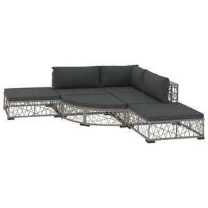 vidaXL Set Divani da Giardino 6 pz con Cuscini in Polyrattan Grigio