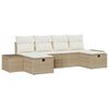 vidaXL Set Divano da Giardino con cuscino 6 pcs Beige polyrattan