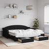 vidaXL Divano Letto Estraibile con Cassetti Nero 90x190 cm in Tessuto