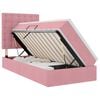 vidaXL Letto con contenitore LED e materasso Rosa 100 x 200 cm Velluto
