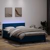 vidaXL Letto a Molle con Materasso e LED Blu Scuro 140x210 cm in Velluto