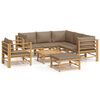 vidaXL Set Salotto da Giardino 8pz con Cuscini Tortora Bamb&ugrave;
