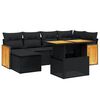 vidaXL Set Divani da Giardino con Cuscini 7pz Nero Polyrattan