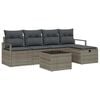 vidaXL Set di divani 6 pz 5-Numero di posti Grigio polyrattan