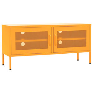 vidaXL Mobile TV Giallo Senape 105x35x50 cm in Acciaio