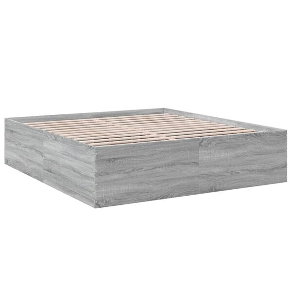 vidaXL Giroletto Grigio Sonoma 200x200 cm in Legno Multistrato