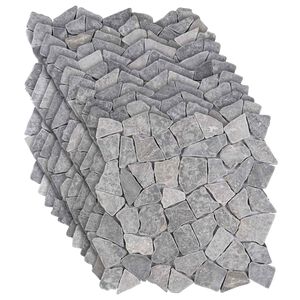 vidaXL Piastrelle Mosaico Grigio Chiaro 30 x 30 cm Marmo