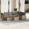 vidaXL Set Divano da Giardino 8 pz con Cuscini Beige in Polyrattan