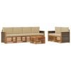 vidaXL Set di divani da esterno con cuscino 7 pcs Naturale e Beige