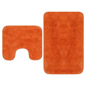 vidaXL Set Tappetini per Bagno 2 pz in Tessuto Arancione