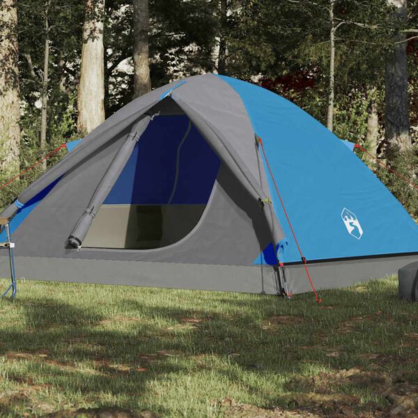 vidaXL Tenda da Campeggio a Cupola per 6 Persone Blu Impermeabile
