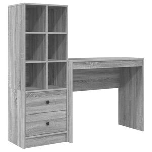 vidaXL Scrivania Grigio Sonoma 135,5 x 40 x 127 cm 2 pz