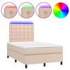 vidaXL Giroletto Molle Materasso e LED Cappuccino 120x190cm Similpelle