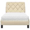vidaXL Letto con Materasso Crema 90x190 cm in Tessuto