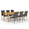 vidaXL Set Mobili da Pranzo per Giardino 7 pz Marrone