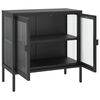 vidaXL Credenza Nera 70x35x70 cm Vetro e Acciaio