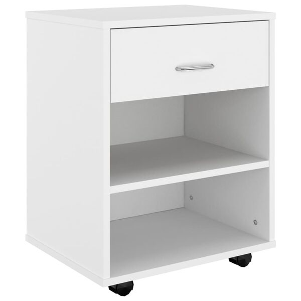 vidaXL Mobiletto con Ruote Bianco 46x36x59 cm in Legno Multistrato
