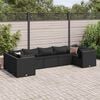 vidaXL Set Salotto da Giardino con Cuscini 7pz Nero Polyrattan