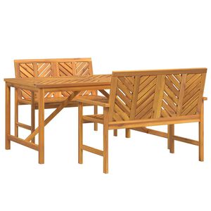 vidaXL Set da Pranzo per Giardino 3 pcs Marrone