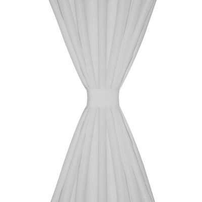 vidaXL Tende in Micro-Raso Bianche 2 pz con Occhielli 140 x 245 cm