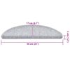 vidaXL Tappetini per scale 30 pz 56x17x3 cm Grigio chiaro Semicircolari