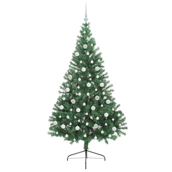 vidaXL Albero di Natale artificiale con luci integrate Verde 210 cm