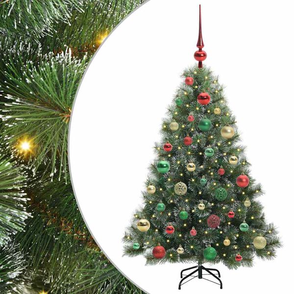 vidaXL Albero di Natale artificiale con 150 LED Verde 120 cm PE e PVC