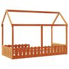 vidaXL Giroletto Casetta Bambini Marrone Cera 90x200 cm Massello Pino