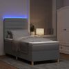 vidaXL Letto a Sorgente LED Grigio chiaro 80 x 200 cm Tessuto