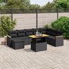 vidaXL Set Divani da Giardino 9 pz con Cuscini Nero in Polyrattan